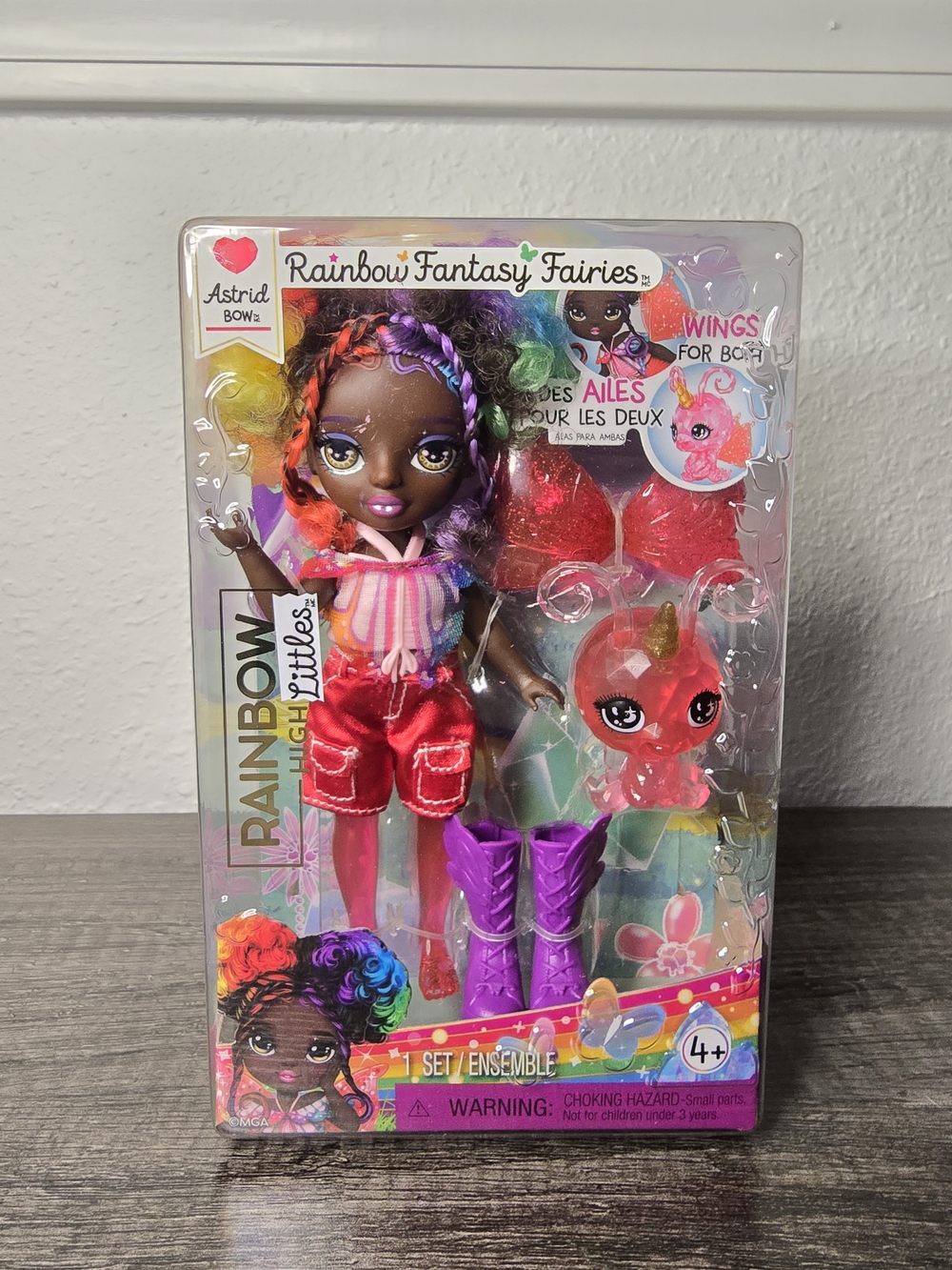Rainbow Fantasy Fairies Astrid Doll with Multicolor Hair and Purple Boots